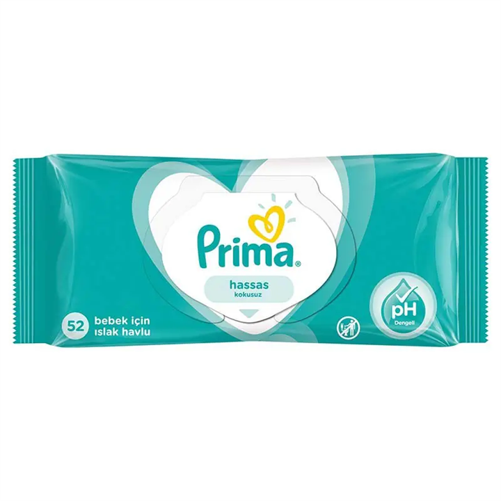 دستمال مرطوب کودک پریما مدل Temiz ve Ferah تعداد 52 عددی